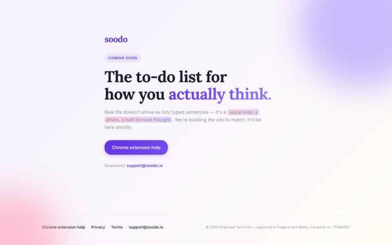 Soodo: A Task Manager Built Around Unstructured Capture